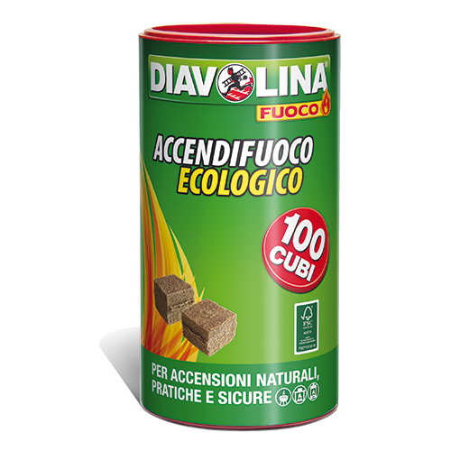 ACCENDIFUOCO ECOLOGICO 100 CUBI - DIAVOLINA SHOP